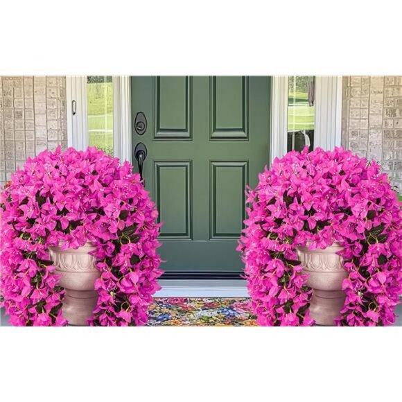 2Pcs UV Resistant Artificial Flowers for Outdoors, Realistic Faux Silk - Picture 2 of 8